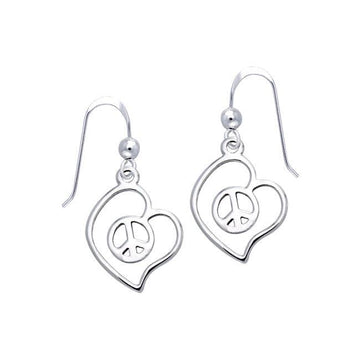 Love Peace Silver Earrings TER1054 - Jewelry